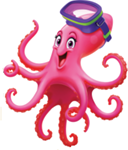 A cartoon octopus wearing a goggles

Description automatically generated